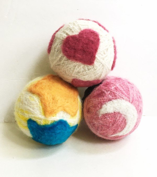 Needle Felted DIY Wool Dryer Balls