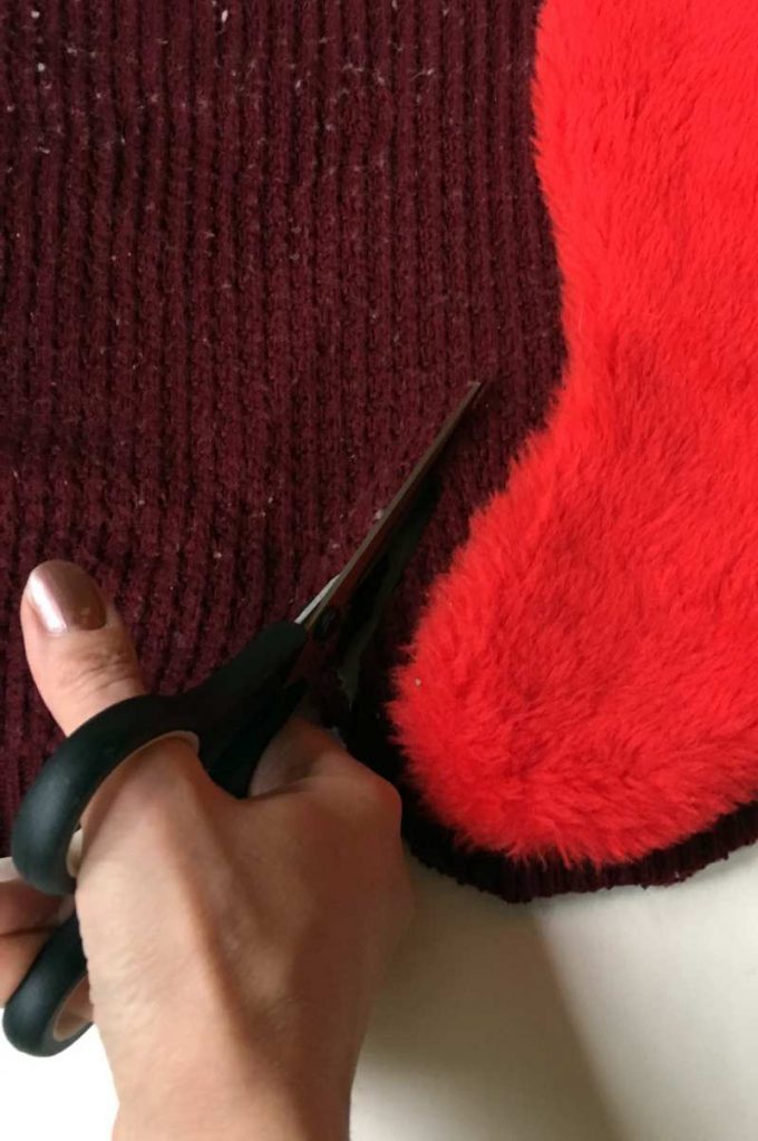 Cut the body of the Christmas Stocking (1)
