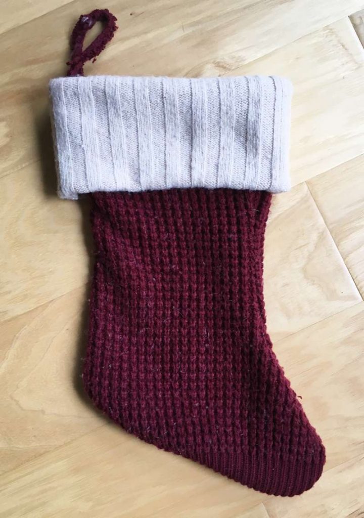 DIY Christmas Stocking made from an Old Sweater