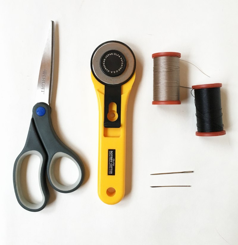 Supplies for Making a Christmas Stocking from an Old Sweater