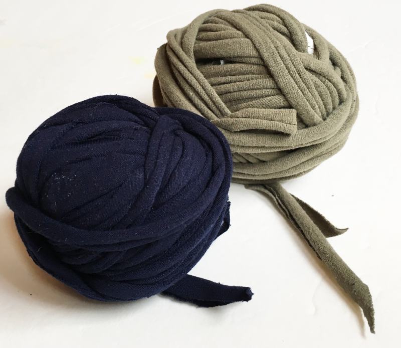Balls of finished t shirt yarn
