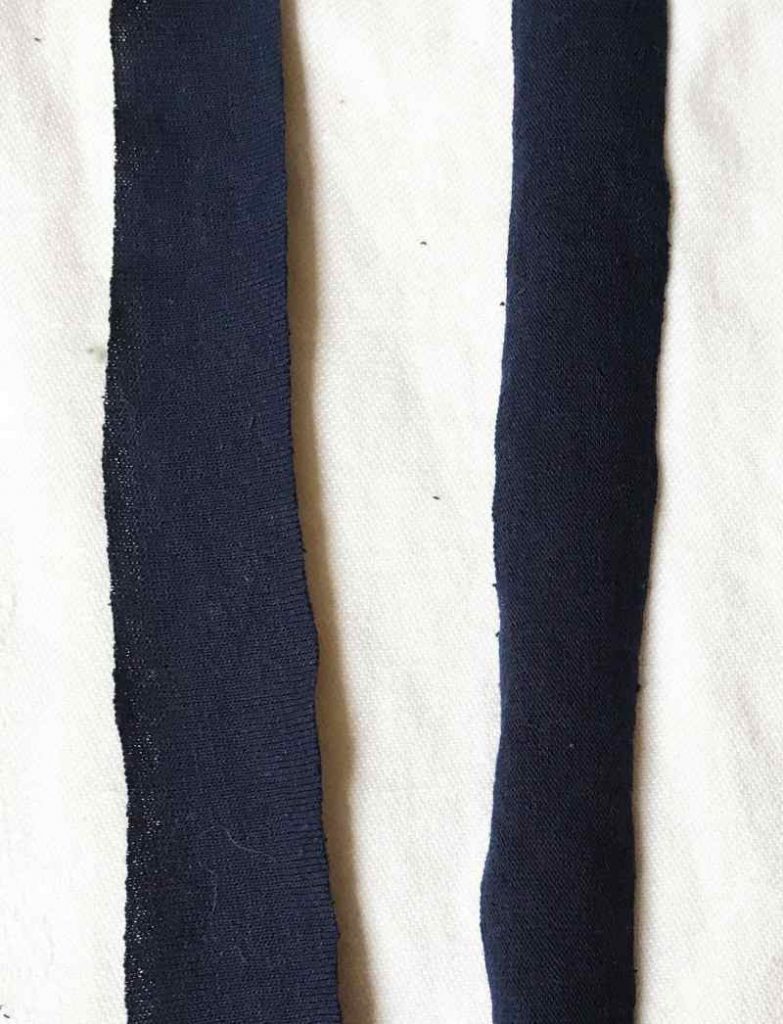 Flat strips of t shirt yarn