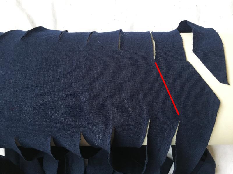 The second cut of tshirt yarn