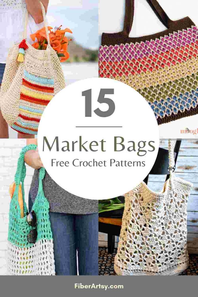 15 Free Crochet Patterns for Market Bags and Totes