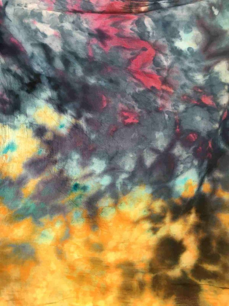Close up of Ice Dyed Cotton Fabric