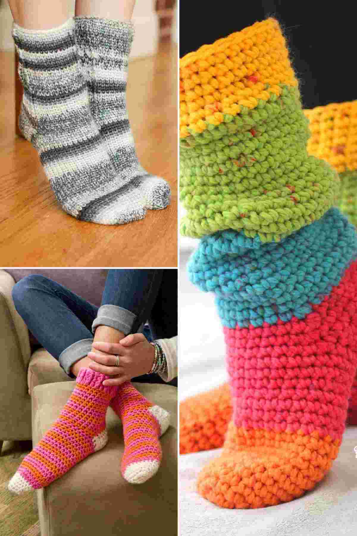 Crochet Sock Patterns (15 Free and Beginner Friendly Crochet Socks