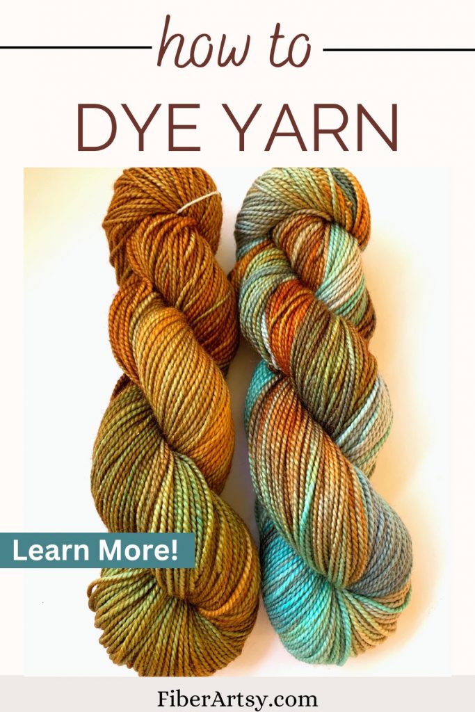 image of Pinterest pin cover for yarn dyeing tutorial