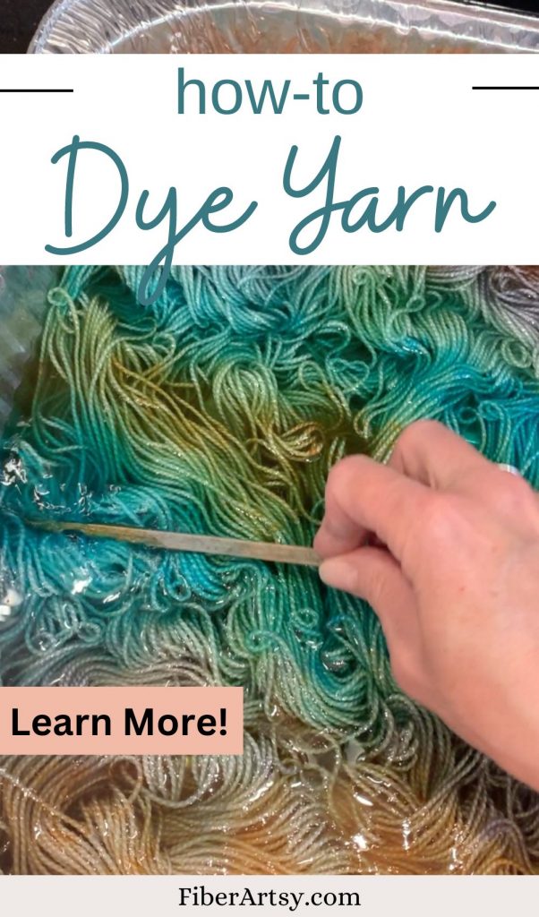 image of Pinterest marketing pin cover for yarn dyeing tutorial