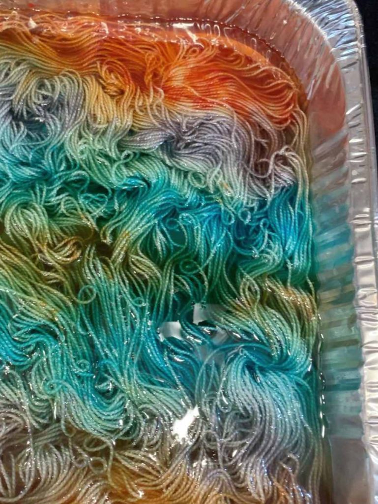 image of yarn with different colors of dye