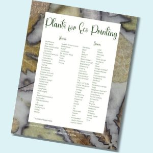 list of plants for eco printing